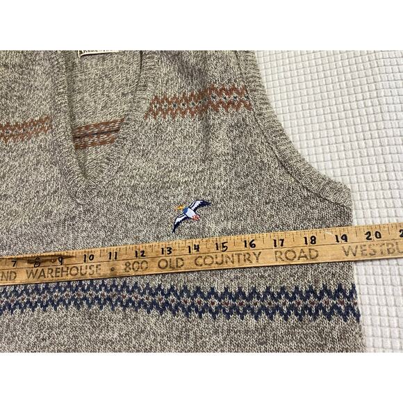 Outward Bound Brown Wool Blend Vest Men's Medium Fishing USA Made Bird emblem - Picture 5 of 11